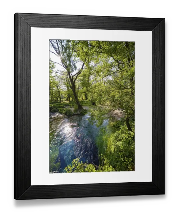 Framed Print : Syri i Kalter, karst spring in the Mali i Gjere mountains