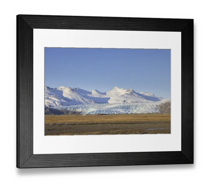 Framed Print : Aerial view over ice tongue Falljoekull in winter