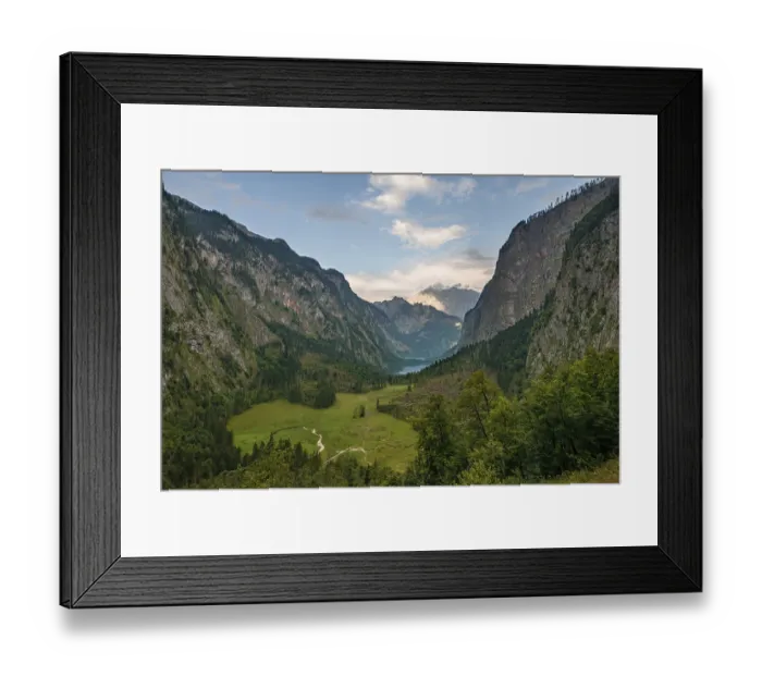 Framed Print : View of the Obersee and Koenigssee from the Roethsteig
