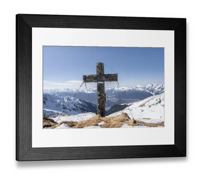 Framed Print : Mitterzeigerkogel summit cross