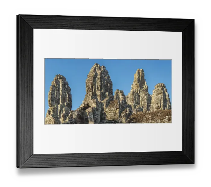 Framed Print : Panoramic image of giant stone-carved faces of the Bodhisattva Lokeshvara