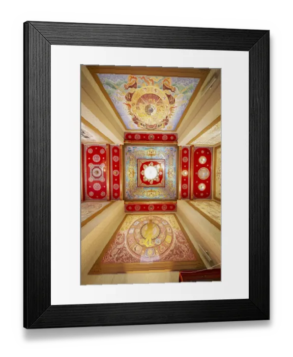 Framed Print : Frog's-eye view: Art gallery with an exhibition of non-traditional artworks