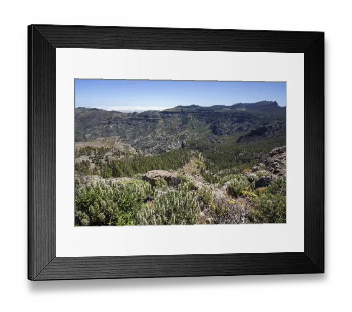 Framed Print : View from Roque Nublo, cultic rock of the ancient Canarians Framed Print : View from Roque Nublo, cultic rock of the ancient Canarians