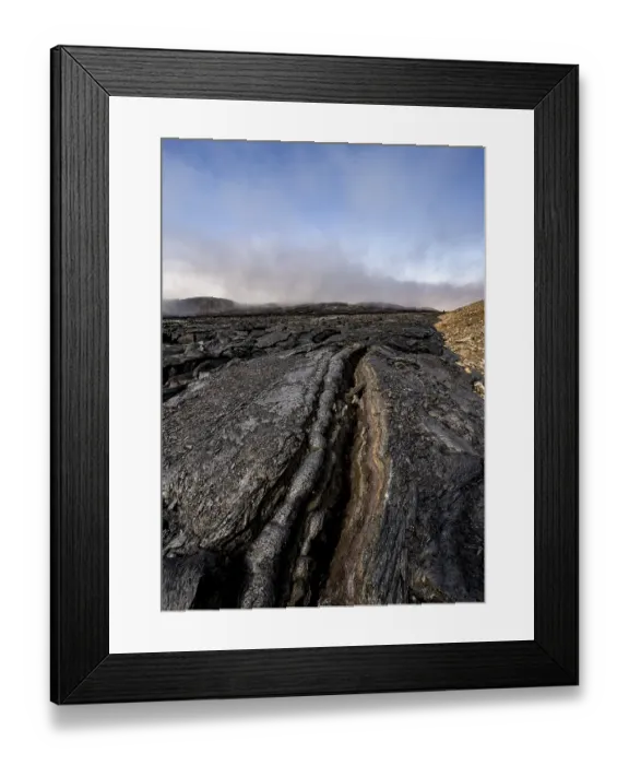 Framed Print : Petrified lava, volcanic rock in bizarre shapes