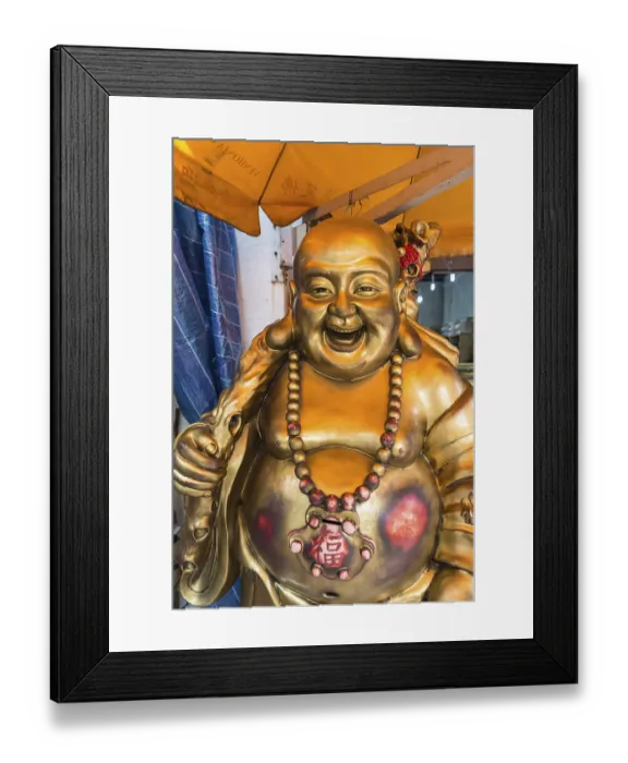 Framed Print : Big Golden Buddha by a road, Chinatown Framed Print : Big Golden Buddha by a road, Chinatown