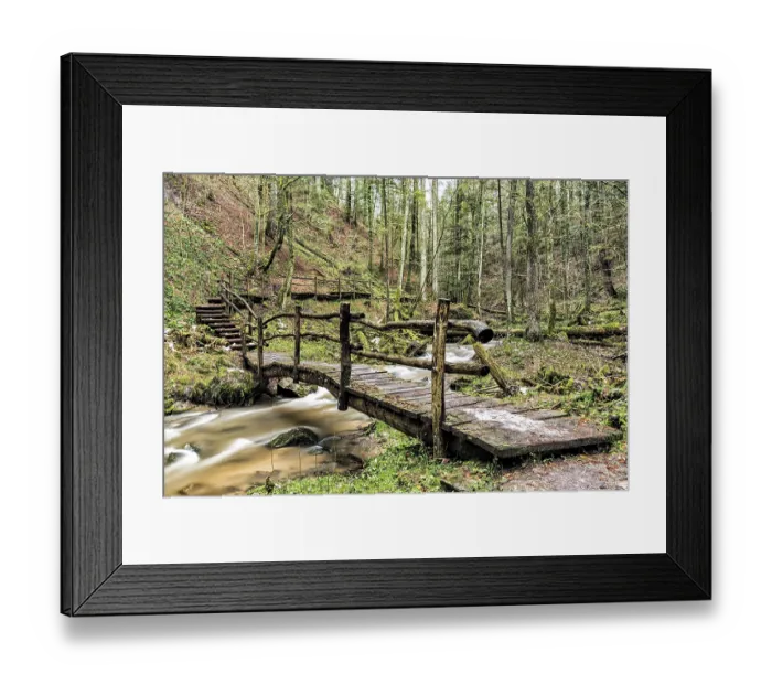 Framed Print : Struempfelbach stream in winter