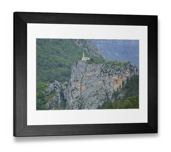 Framed Print : Rock Le Roc with church Notre-Dame-du-Roc Framed Print : Rock Le Roc with church Notre-Dame-du-Roc
