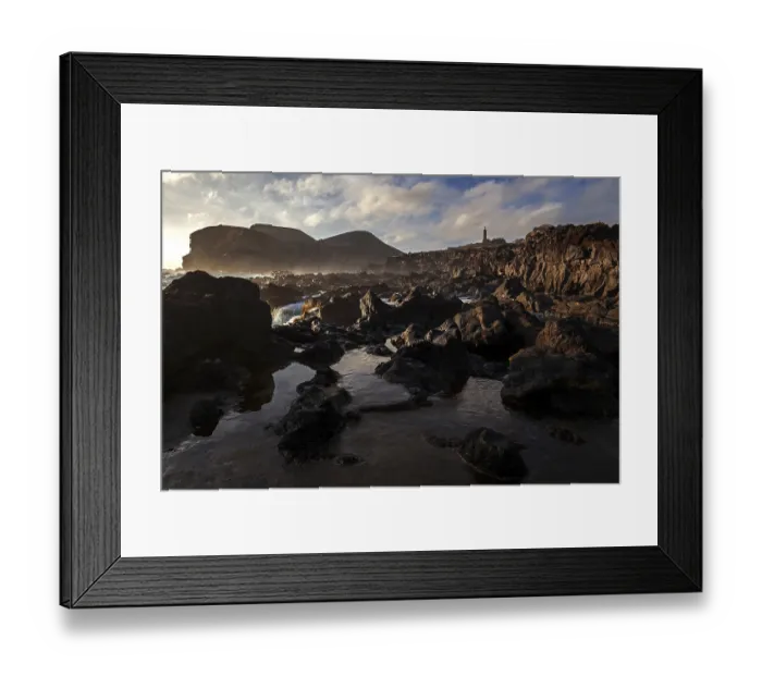 Framed Print : Sea lava rock, Volcanic landscape
