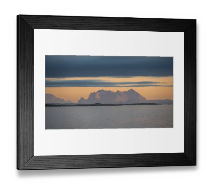 Framed Print : Sea and rocky mountain peaks, at sunset Framed Print : Sea and rocky mountain peaks, at sunset