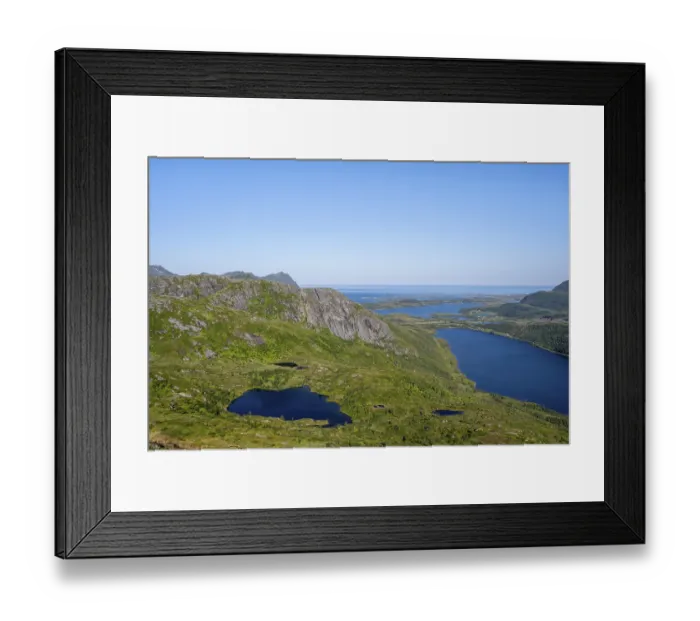 Framed Print : Mountains and lakes, fjord landscape Framed Print : Mountains and lakes, fjord landscape
