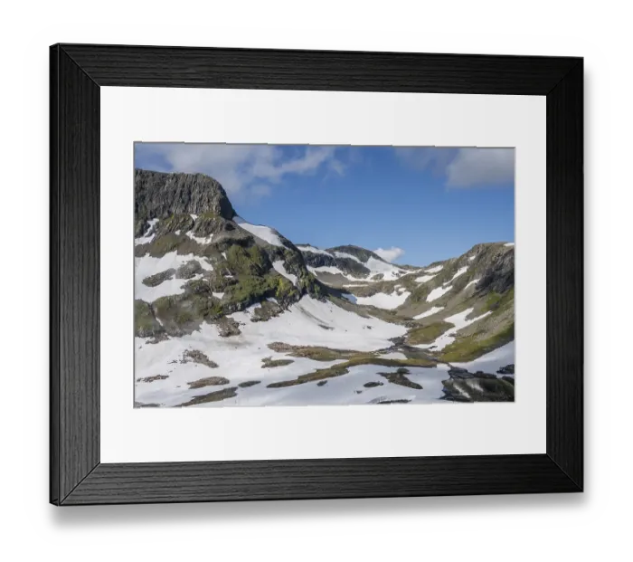 Framed Print : Snow-covered highlands, Rimstigen