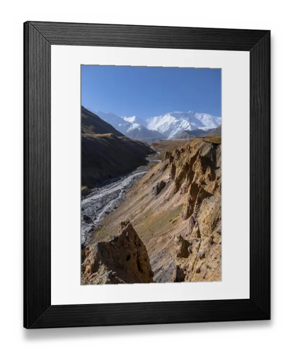 Framed Print : Valley with river Achik Tash between high mountains
