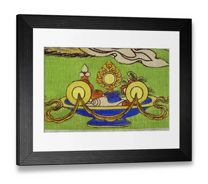 Framed Print : Offering bowl with ingredients to symbolize the five senses Framed Print : Offering bowl with ingredients to symbolize the five senses