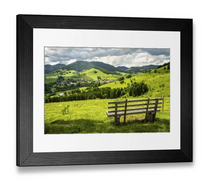 Framed Print : Landscape with flowering meadows Framed Print : Landscape with flowering meadows