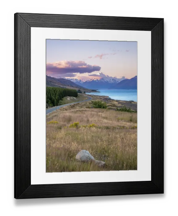 Framed Print : View of Mount Cook at sunset, Lake Pukaki