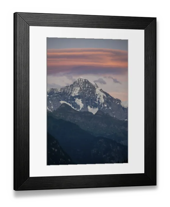 Framed Print : Evening mood, view of mountain peaks