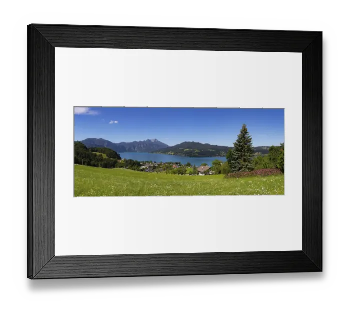 Framed Print : Panorama, Seefeld am Attersee with Schafberg