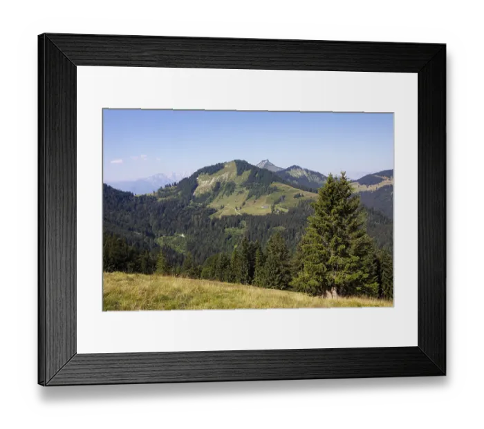 Framed Print : Mountain landscape, view from the Feichtensteinalm to the Bergkoepfel and Schmittenstein Framed Print : Mountain landscape, view from the Feichtensteinalm to the Bergkoepfel and Schmittenstein
