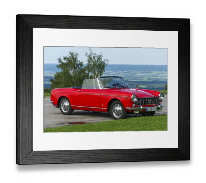 Framed Print : Vintage car FIAT 1500 Spider, convertible