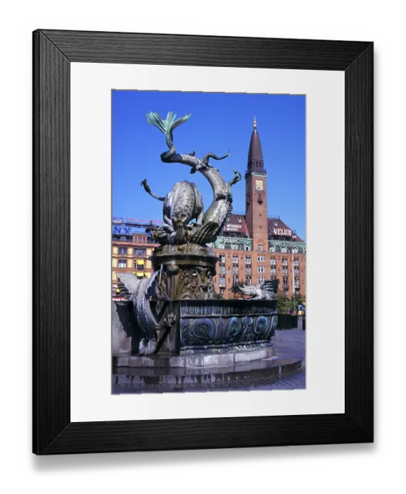 Framed Print : Denmark, Copenhagen, Town Hall Square