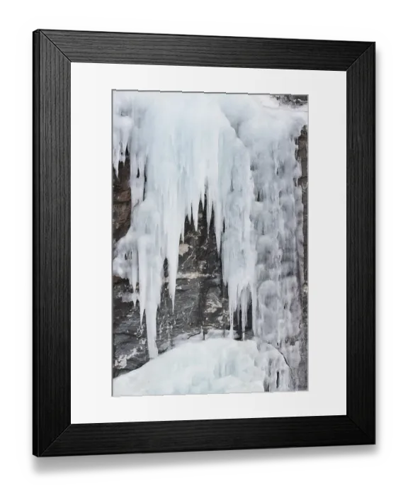 Framed Print : Icicles in front of a rock face Framed Print : Icicles in front of a rock face