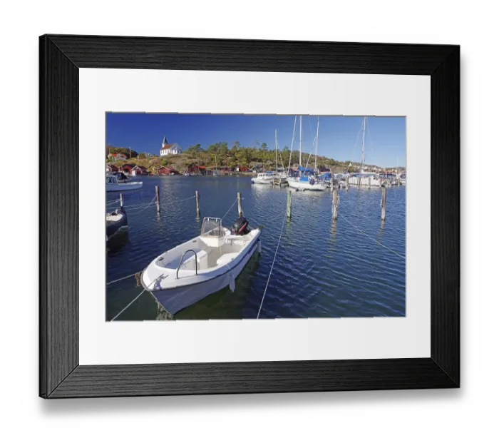 Framed Print : Leisure boats in crystal clear water