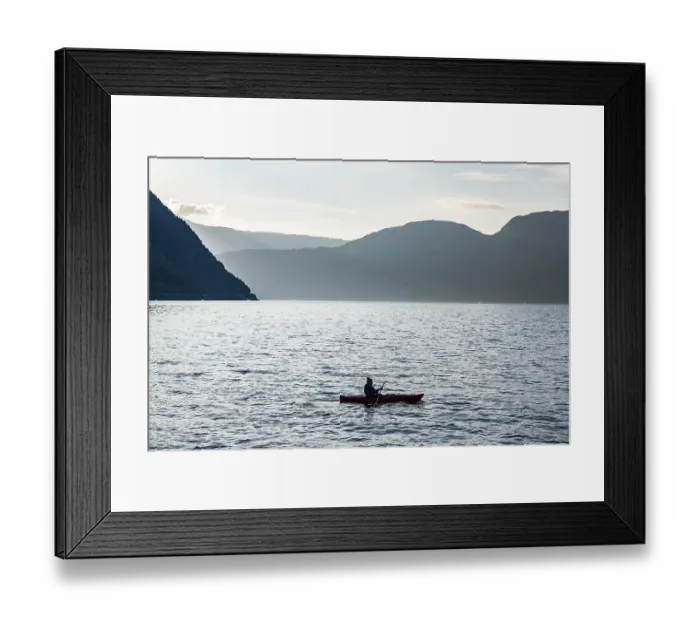 Framed Print : Kayaker in Eidfjord, Eidfjord village
