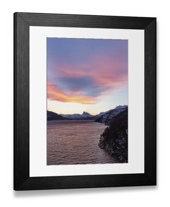 Framed Print : Skjomen Fjord, Lappviktinden Mountain behind