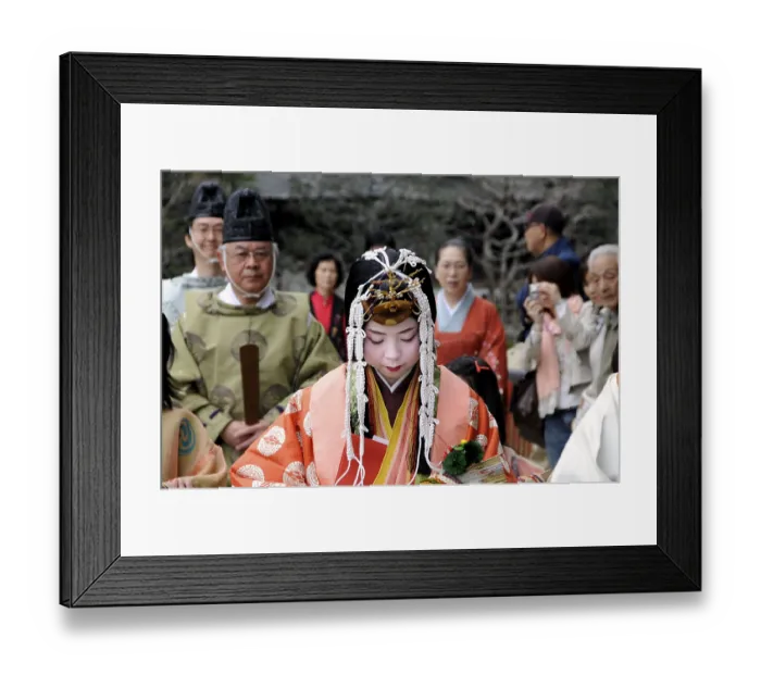 Framed Print : Saio dai, main character of the Aoi Festival