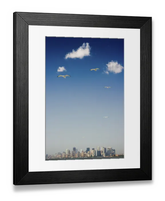 Framed Print : Skyline of Downtown Manhattan from the Staten Island Ferry