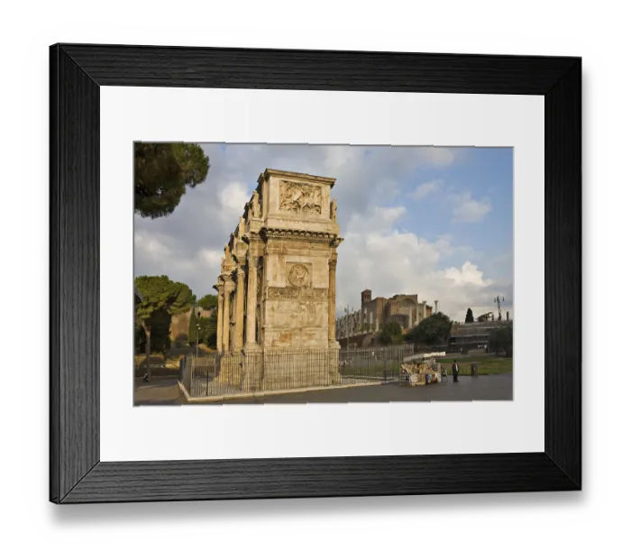 Framed Print : Arch of Constantine, Temple of Venus and Roma ruins in background Framed Print : Arch of Constantine, Temple of Venus and Roma ruins in background