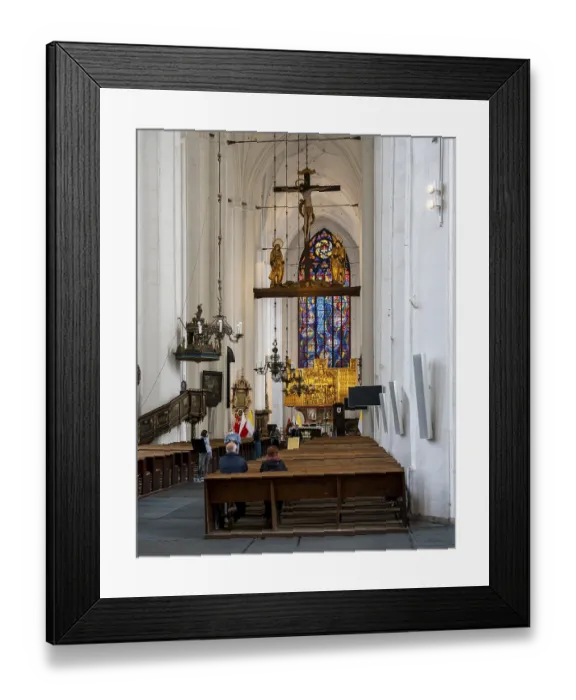 Framed Print : Interior design in the Catholic Church Bazylika Mariacka