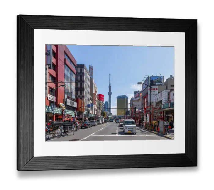 Framed Print : Street, rear skyscrapers and the Tokyo Skytree Framed Print : Street, rear skyscrapers and the Tokyo Skytree