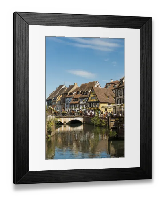 Framed Print : Picturesque colourful half-timbered houses