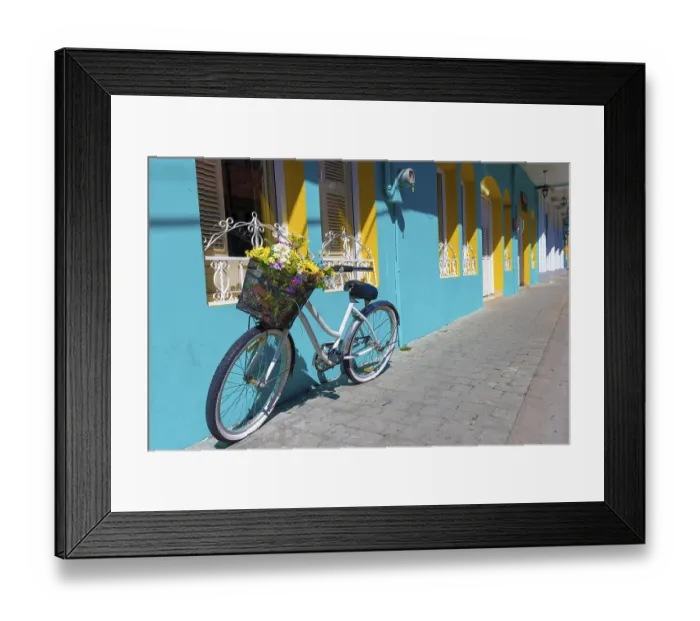 Framed Print : Colorful colonial architecture of historic center of Flores