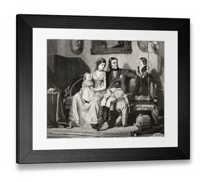 Framed Print : The royal couple with their children Framed Print : The royal couple with their children