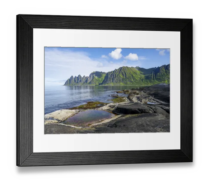Framed Print : Tidal pools, rocky coast of Tungeneset