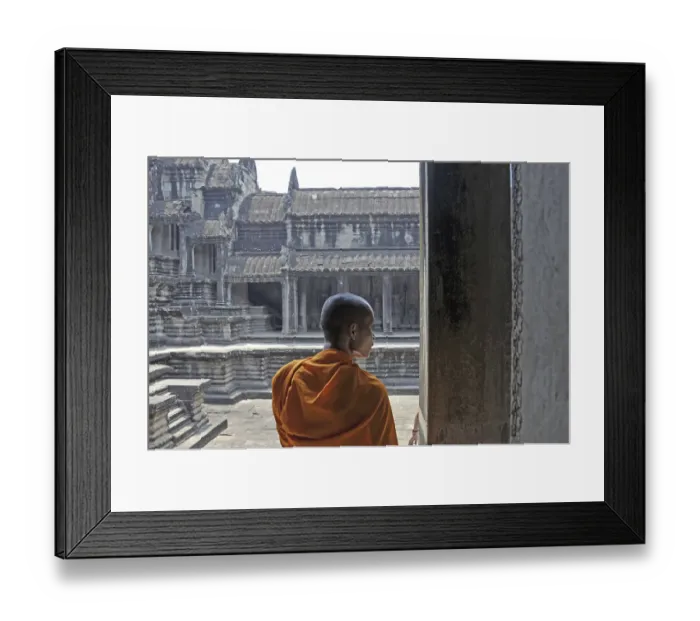 Framed Print : Monk, Angkor Wat, Cambodia, Asia