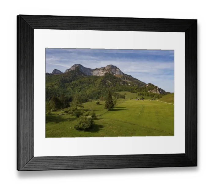Framed Print : Drone image, Eisenaualm with Schafberg