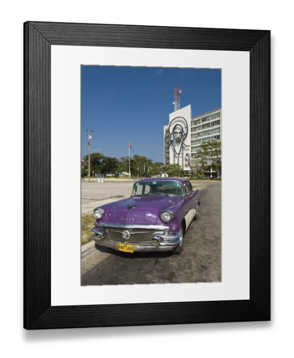 Framed Print : Classic car, Plaza de la Revolucion Framed Print : Classic car, Plaza de la Revolucion