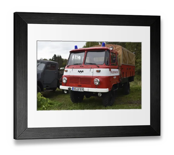 Framed Print : DDR truck Oldtimer Robur at a classic car meeting in Benneckenstein in the Harz Mountains