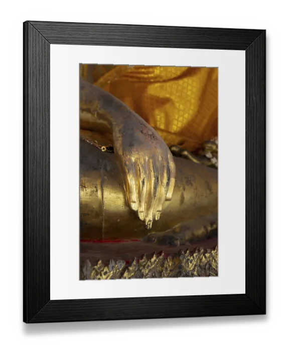 Framed Print : Gilded Buddha statue, Bhumispara-mudra Framed Print : Gilded Buddha statue, Bhumispara-mudra