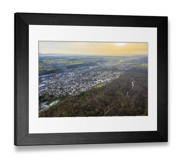 Framed Print : Drone image, Swabian Forest, mixed forest