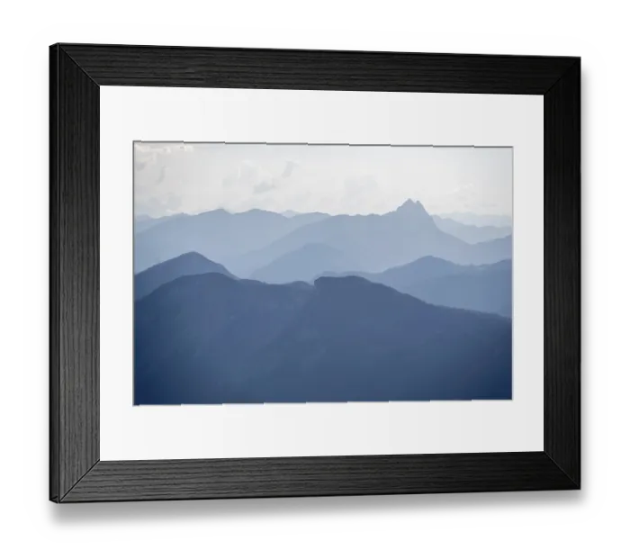 Framed Print : Evening mood, silhouettes, dramatic mountain landscape Framed Print : Evening mood, silhouettes, dramatic mountain landscape