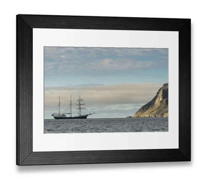 Framed Print : Barquentine Antigua in the Smeerenburgfjord