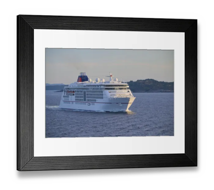 Framed Print : A cruise ship Europa 2 sails through the calm sea
