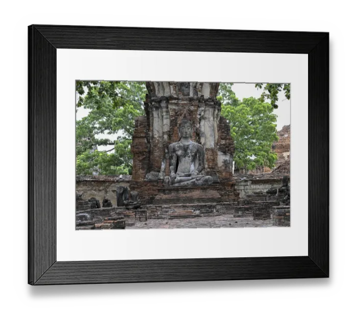 Framed Print : Buddha statue in Wat Mahathat Ayutthaya Framed Print : Buddha statue in Wat Mahathat Ayutthaya