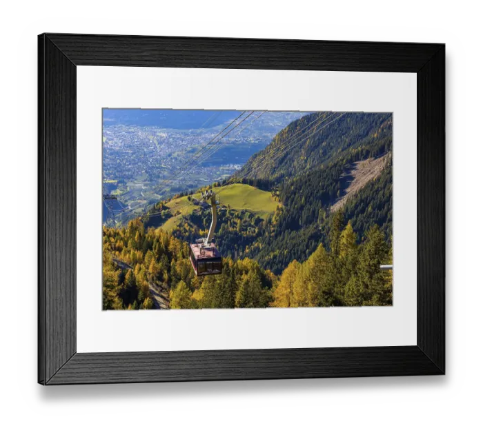 Framed Print : Merano 2000 mountain railway, near the summit station