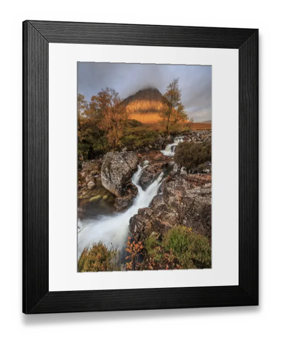 Framed Print : Wild river, waterfall, autumn colours
