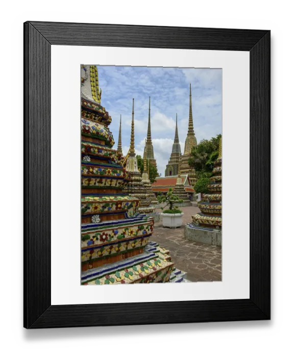 Framed Print : Chedis, Phra Chedi Rai, in the temple Wat Pho